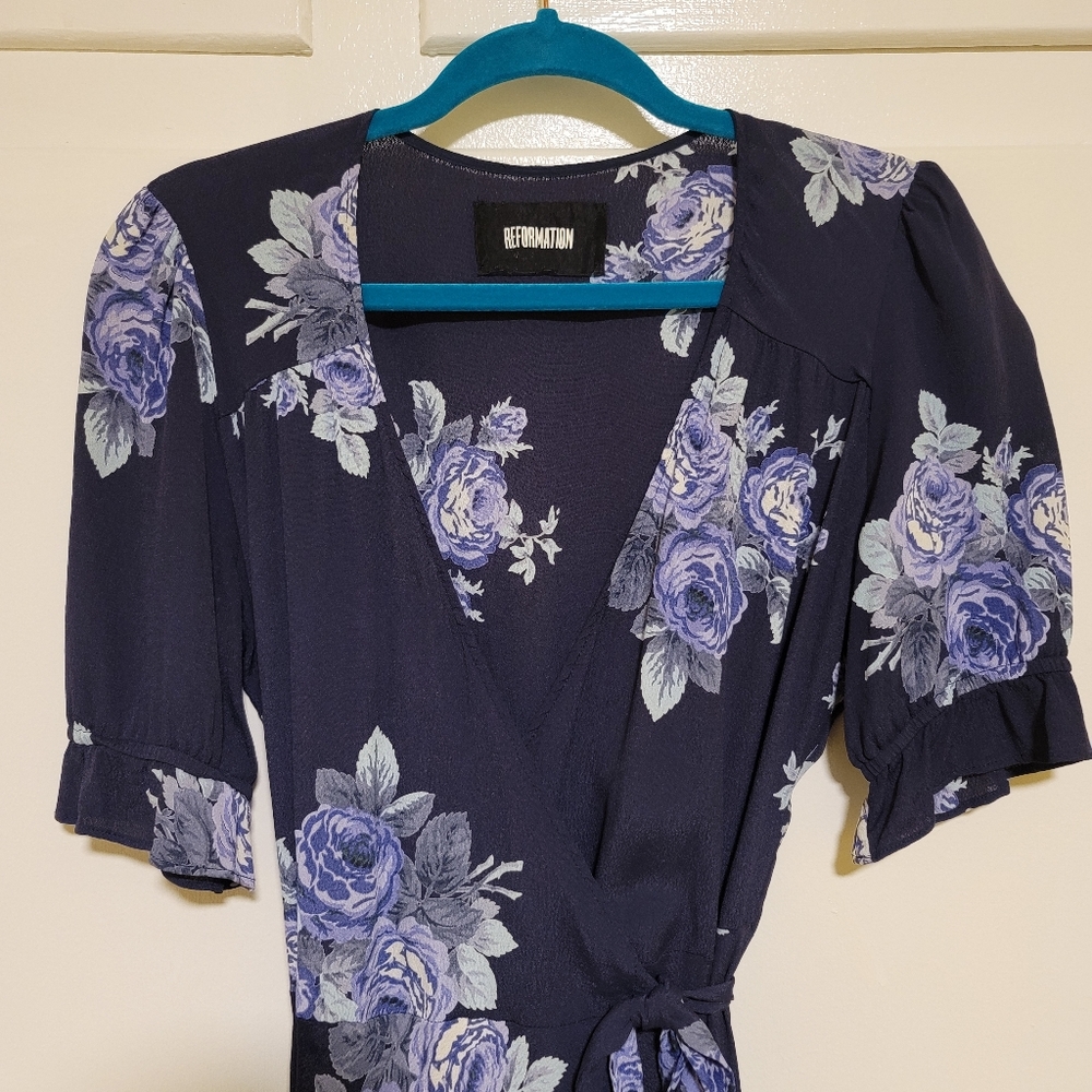 Reformation Floral Wrap Dress